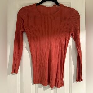 Doen, 100%cotton, long sleeve t-shirt, rust red, size s